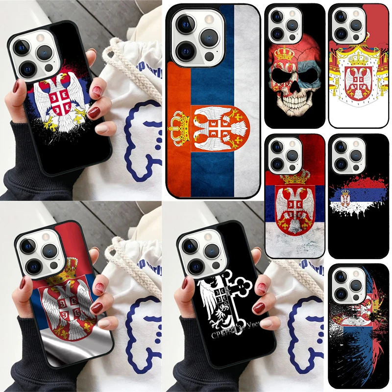 

Чехол с флагом Сербии для iPhone 17 Air 16 16e 13 14 15 Pro Max 12 11 15 Pro Max Plus Max