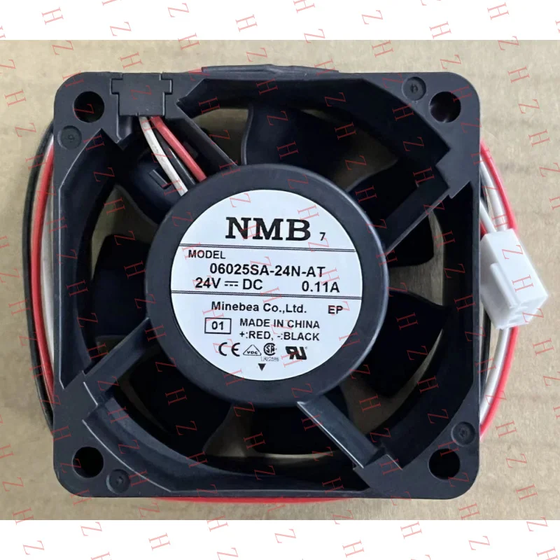 P+ 1pcs FOR NMB 06025SA-24N-AT 24V DC 0.11A three-wire 60*60*25mm equipment fan
