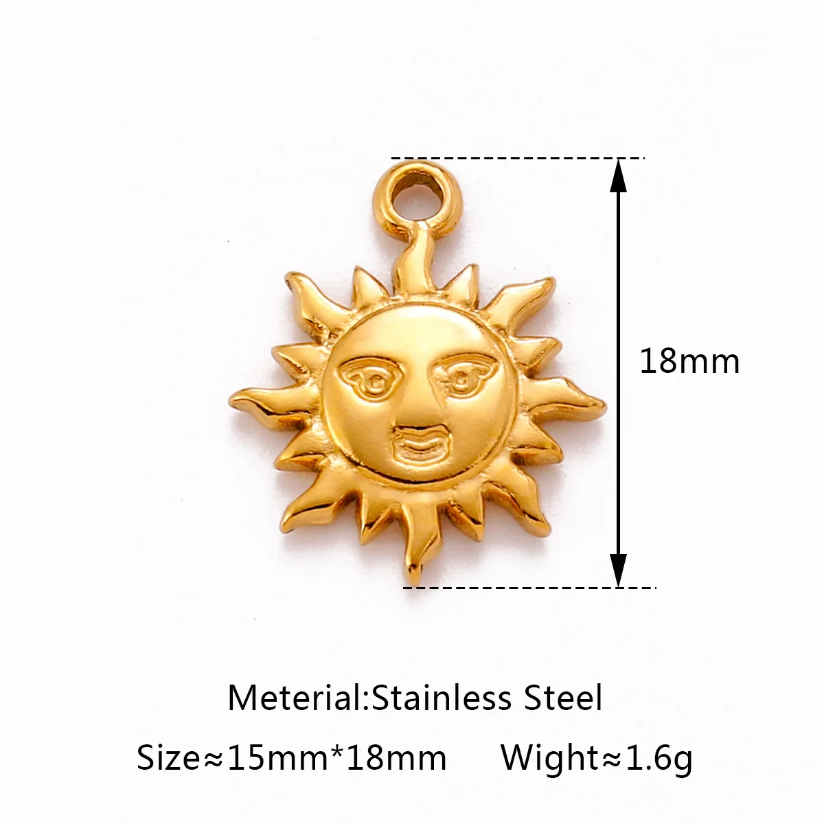 3pcs Stainless Steel Sun Moon Pendants Smiling Face Charms For Jewelry Making DIY Necklace Bracelet Charm Accessories Supplies