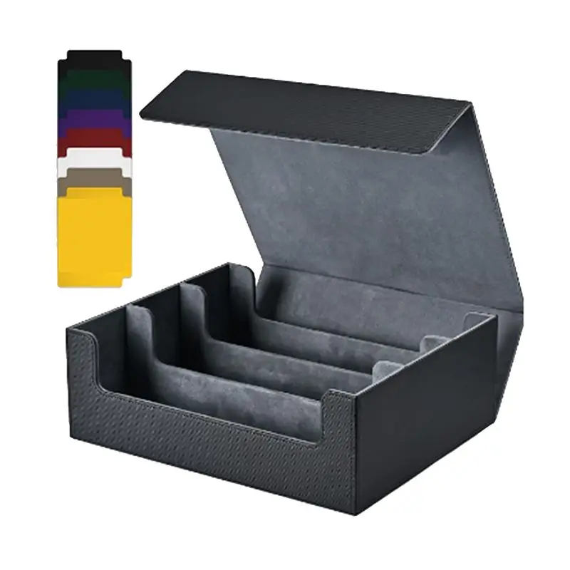 A29F-Card Storage Box For Trading Cards, 1800+ PU Card Deck Case,Magnetic Closure Card Box For Magnetic Game Cards