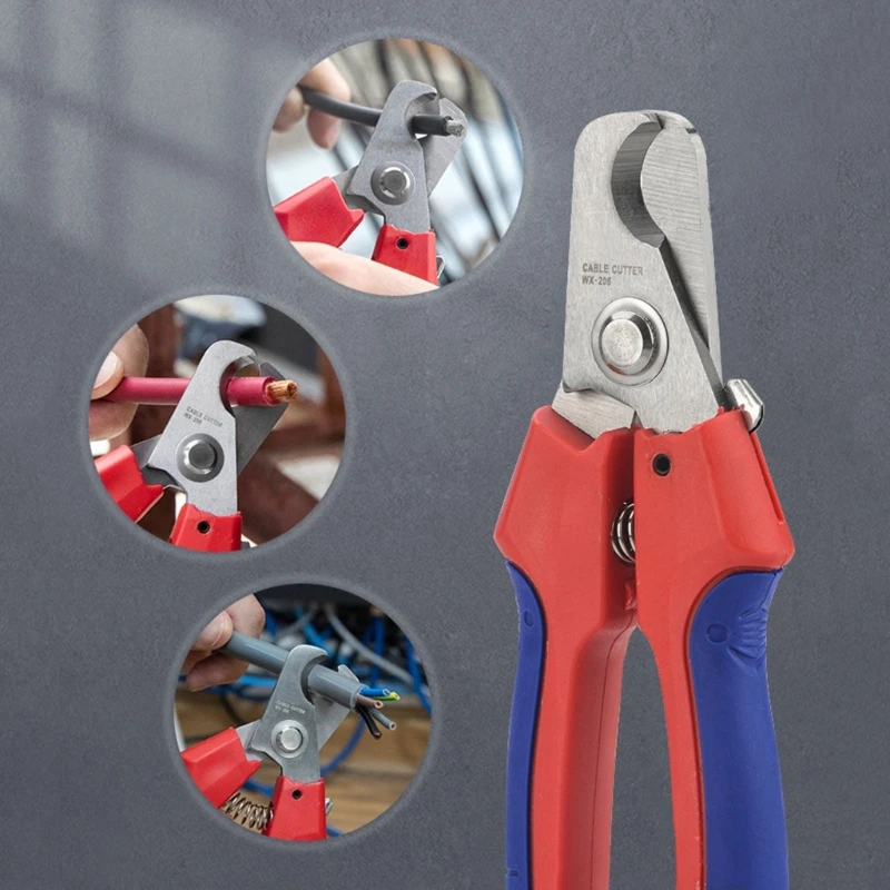 WX-206 Photovoltaic Cable Cutter Single Cable Solar Wire Cutting Pliers for 24mm2 Scissors High Carbon Steel Dropshipping