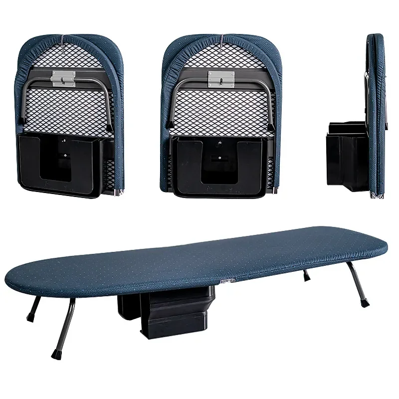 Portable Folding Ironing Board with Storage Basket Compact Desktop Stand for Home Hotel Use Space Saving Design