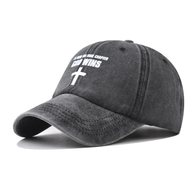 

Pure Cotton Washed Vintage New Cross Print Baseball Unisex Outdoor English Duckbill Cap