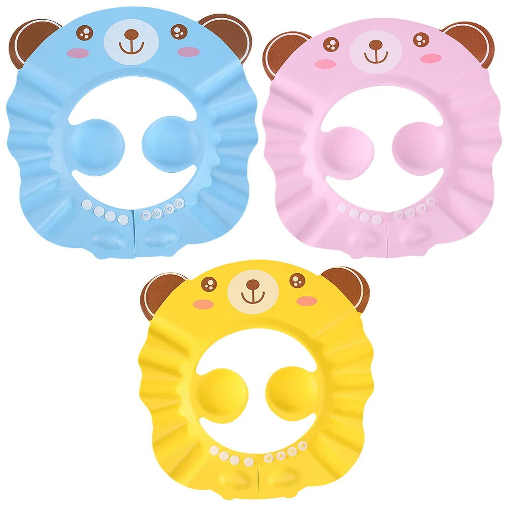 3 قطعة قبعة شامبو للأطفال قابلة للتعديل قبعة دش مقاومة للماء قبعة استحمام للرضع شامبو لحماية الأذن ملحقات استحمام للأطفال #5