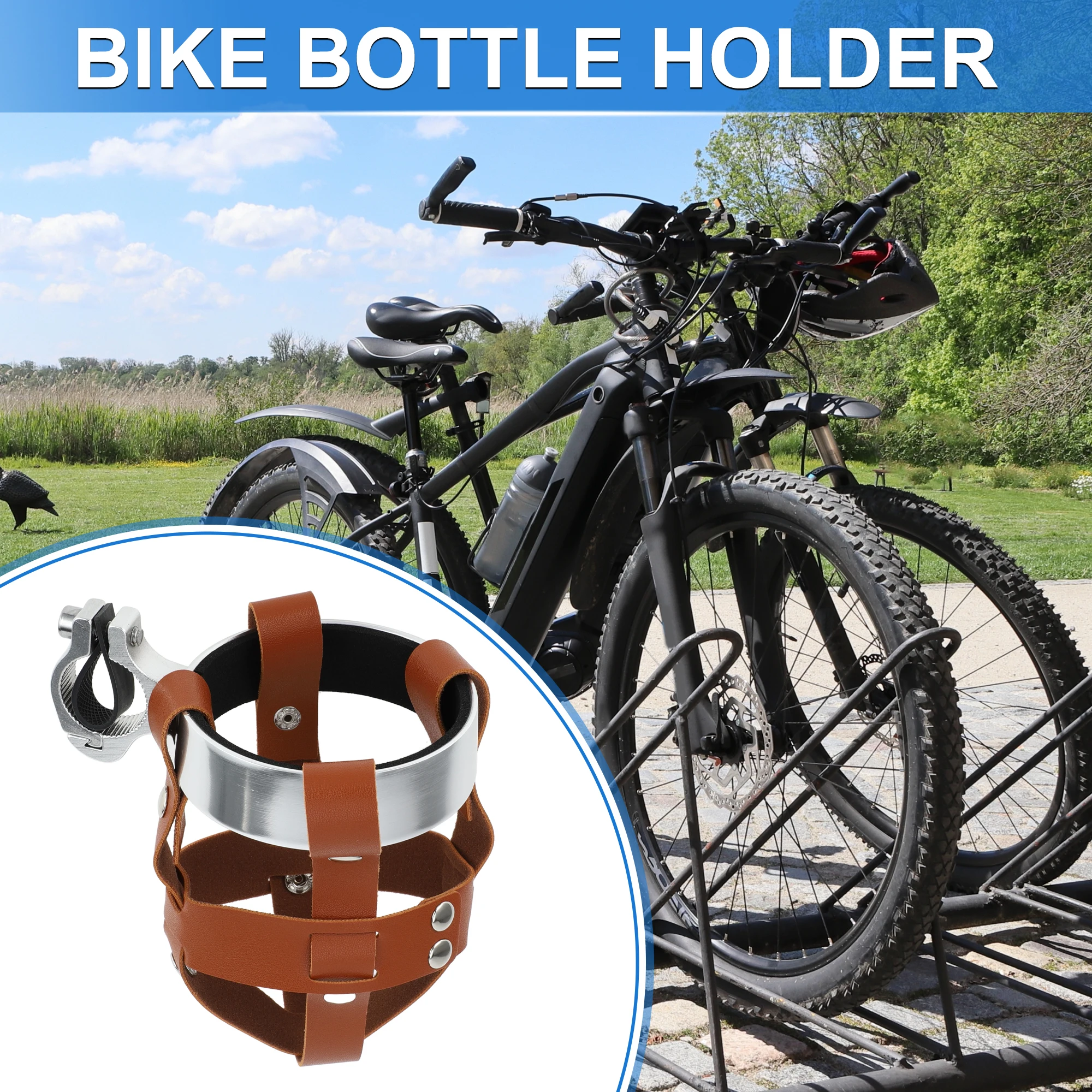 

X Autohaux Клетка для велосипедной бутылки Держатель для велосипедной бутылки Алюминиевый сплав Серебристый тон Коричневый 1 шт.