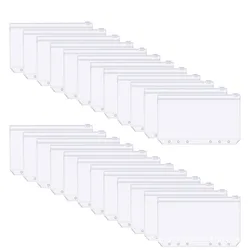 1pc A5 A6 A7 Binder Pockets Binder Zipper Folders for 6-Ring Notebook Binder Waterproof PVC Leaf Document Filing Bag