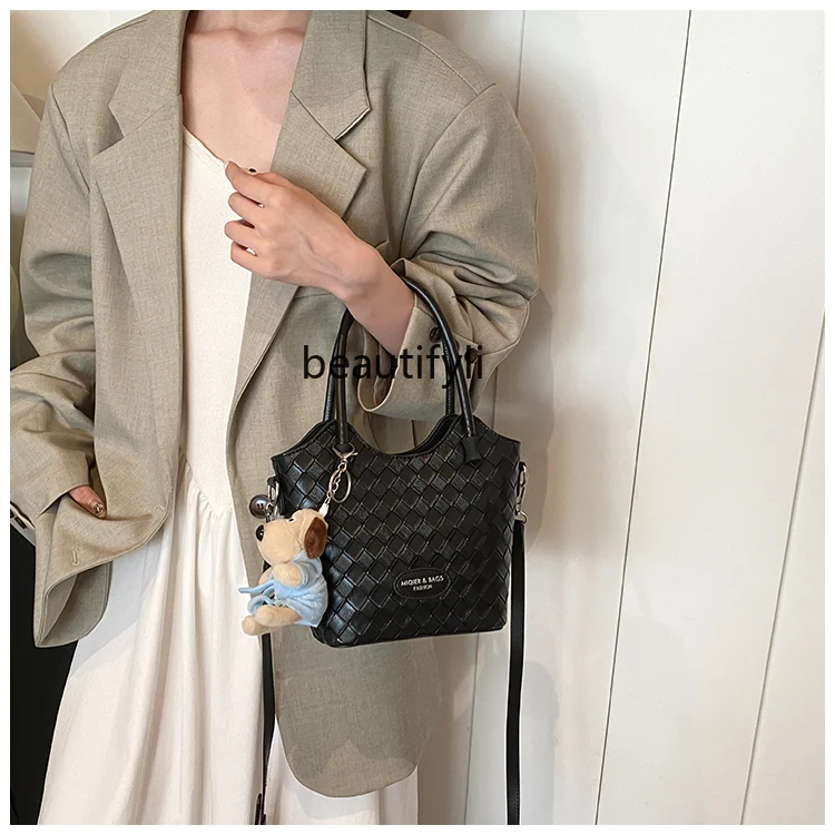 Fashion Hand Holding Bucket Bag Korean Style New Simple and Versatile Shoulder Bag High Sense Niche Trendy Women's Bags