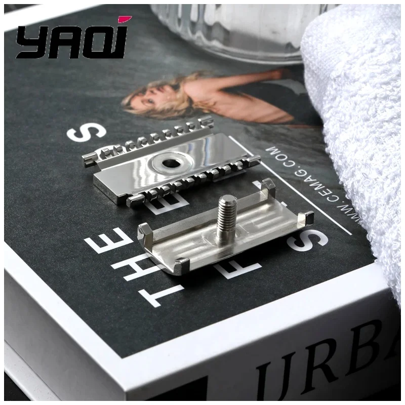 YAQI Men 1.50 OC Sentinel SSP Safety Razor Head 316 Stainless Steel Polished 1.5mm Blade Gap Wet Shave Tools Best Gift for Men