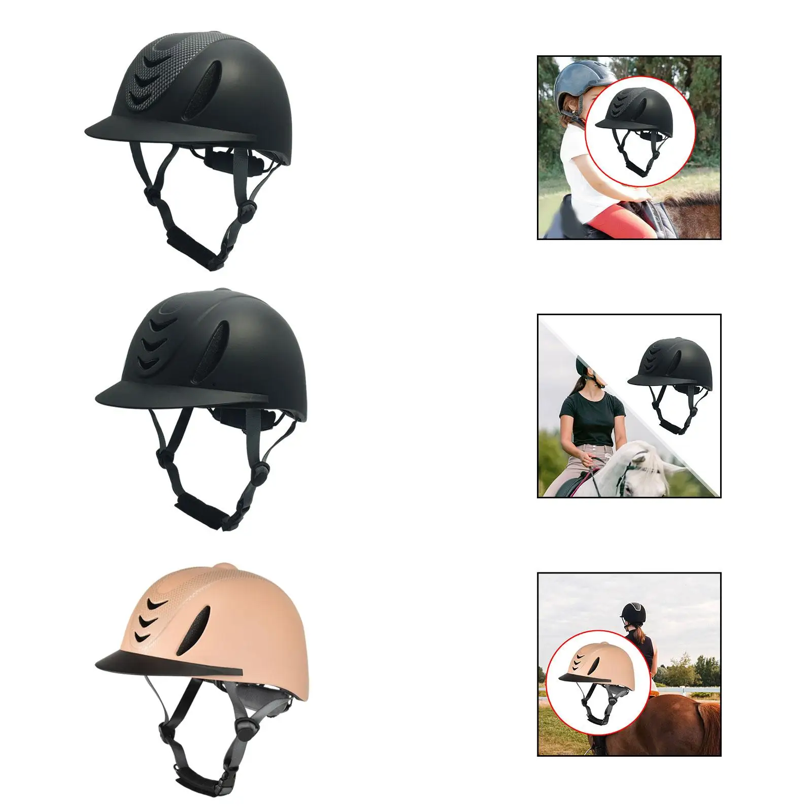 Horse Riding Helmet Riding Hat Protective with Air Vents Lightweight Simple