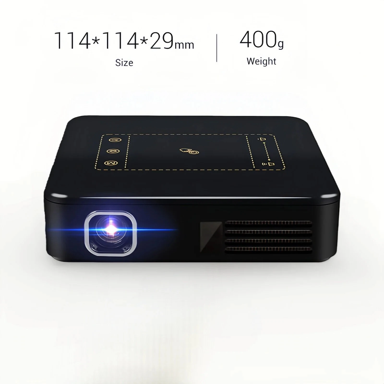 

Compact 114mm 1080P Portable LED Projector with Short Throw and Manual Focus for Travel Outdoor