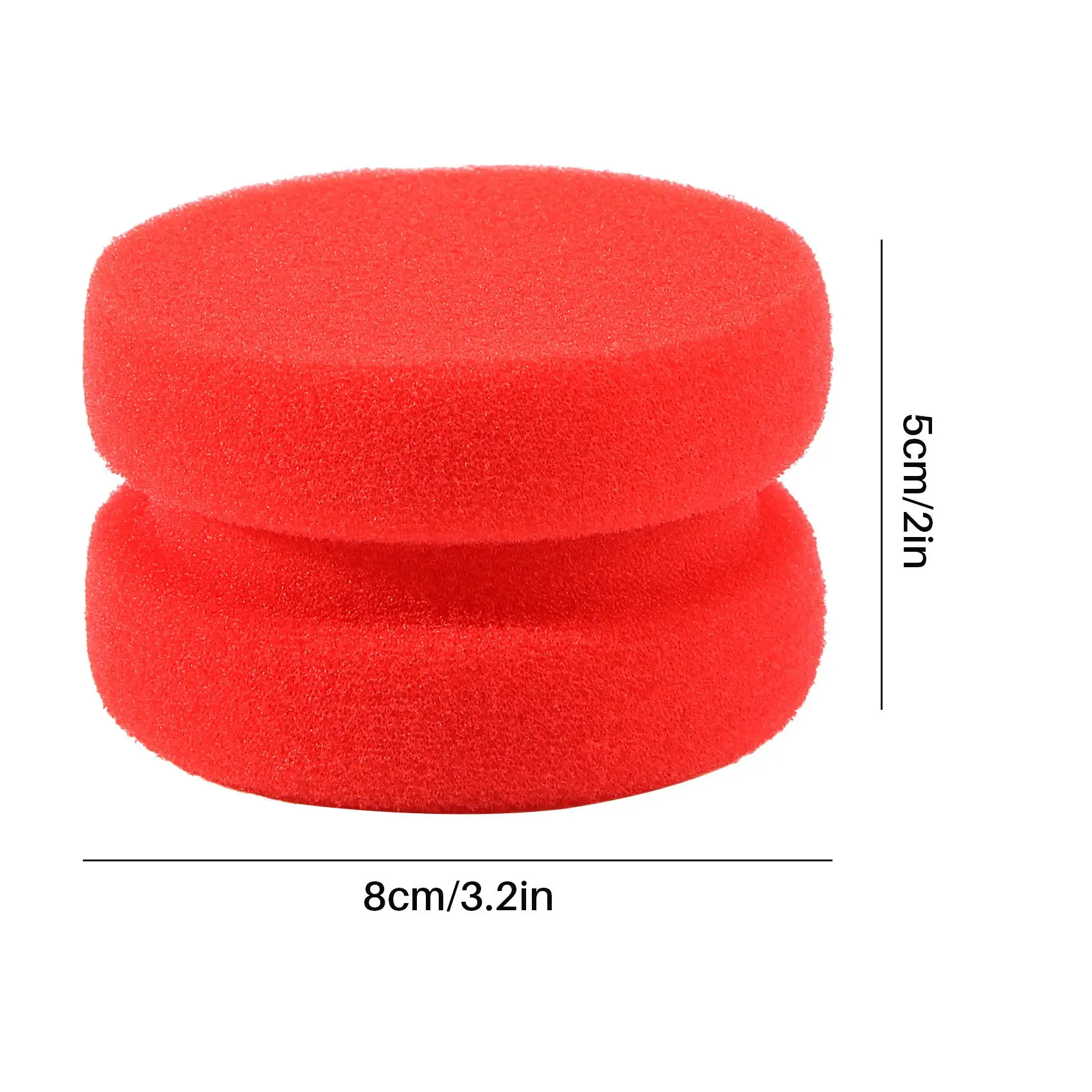 

8 Pack Paint Sponge Applicator Detail Sponge Paint Round Wax Applicator Tire Shine Applicator (Red)-AEF7