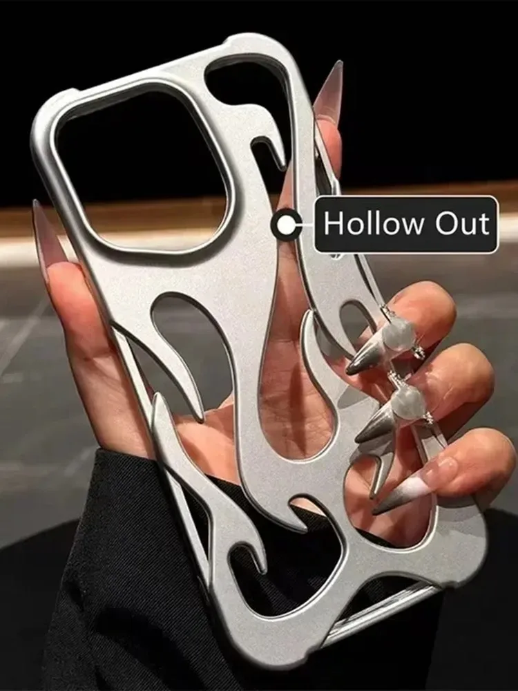 حافظة هاتف بنمط لهب النار لهاتف آيفون 17 اير 16 بلس برو ماكس برو ماكس موضة كول جوفاء سليم غطاء حماية ناعم مقاوم للصدمات #4