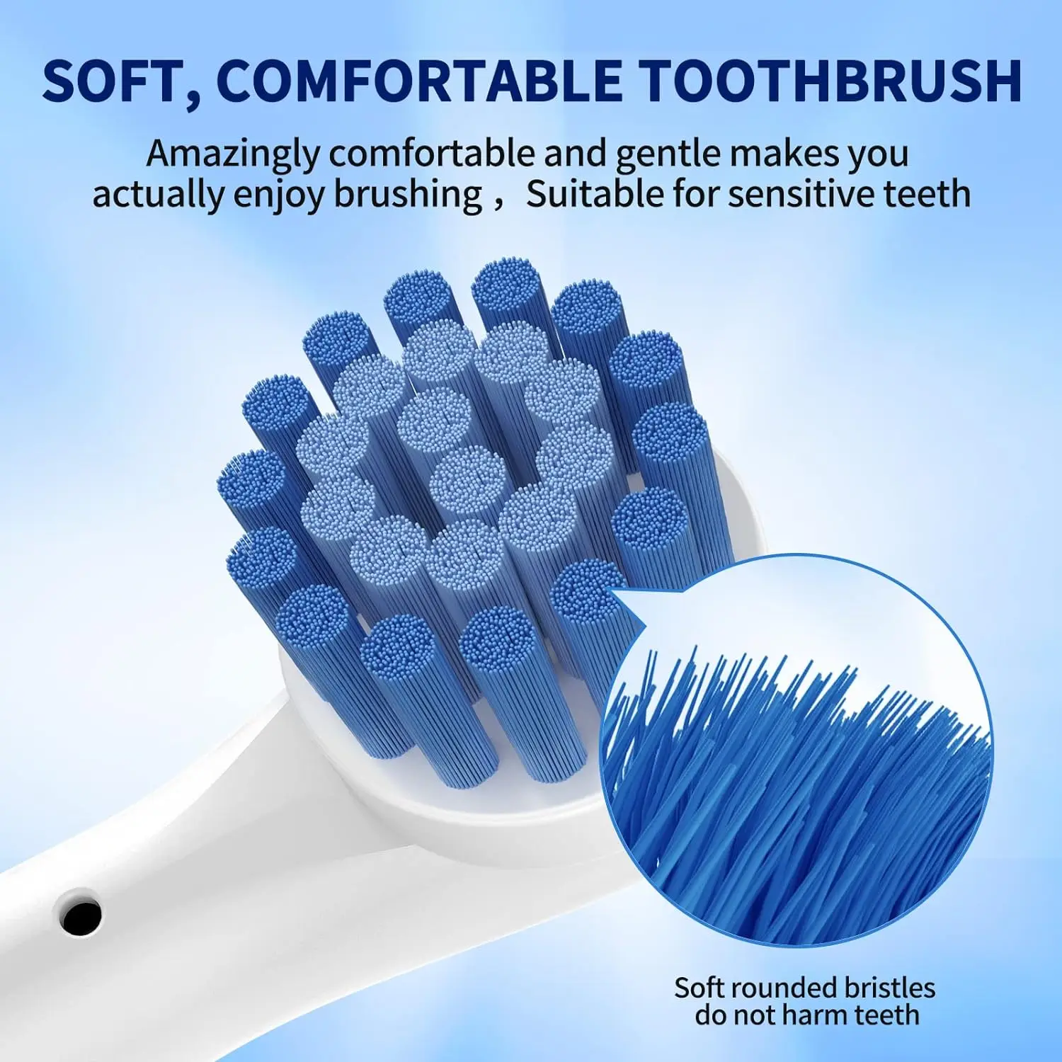 16/20pcs Soft Bristle Sensitive Gums Replacement Brush Heads for Oral B Braun Electric Toothbrush