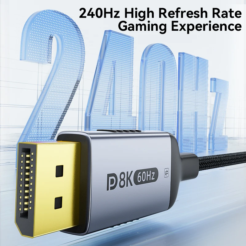 8K@60Hz Type- C to DisplayPort Cable Bidirectional/ Unidirectional 4K@120Hz for Gaming PC Laptop Monitor Connection