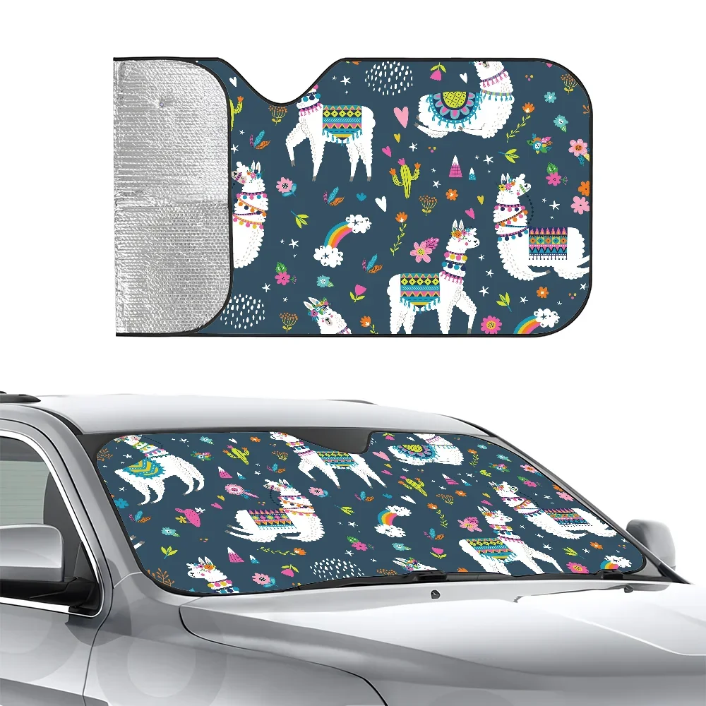 

Мультяшный узор ламы, автомобиль SunSha, трехслойная изоляция, переднее лобовое стекло автомобиля, солнцезащитный шар, блоки на присоске, УФ-лучи, солнце