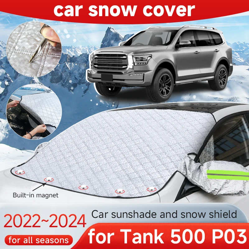 

Car Snow Shield Covers for GWM Tank 500 P03 Accessories 2022 2023 2024 Windows Anti Frost Outdoor Winter Rain Covers Accessories