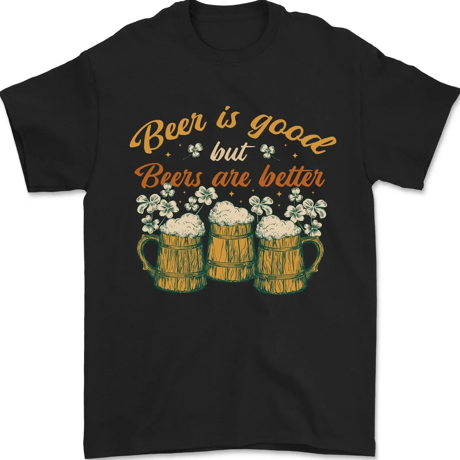 Camiseta Masculina de Algodão 100% Vintage Lavada com Estampa Engraçada de Cerveja: Bier Ist Gut Biere Sind Besser - Confortável, Respirável e Macia