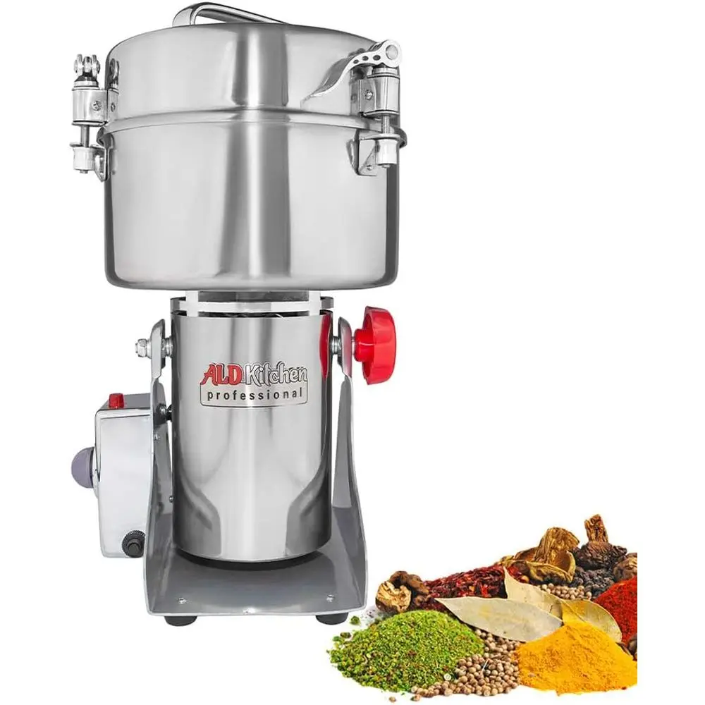 

Grain Mill | Swing Type Grinder or Spices, Herbs, Roots | Commercial Use | StainlSteel | 110V (2000 g)