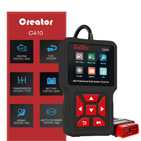 BMW, 미니 쿠퍼, 전문 스캔 도구용 Creator C410 OBD2 스캐너 코드 리더 ABS가 포함된 전체 시스템 진단 스캔 도구