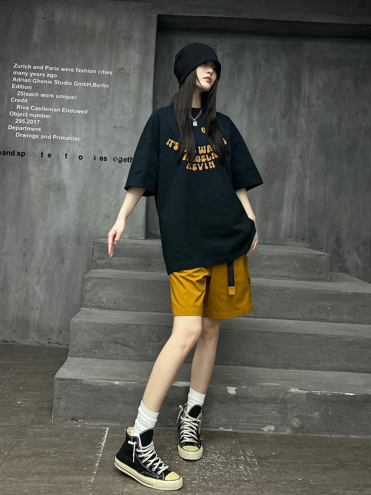 

M-Home Cool Girl Summer 2026 Trendy Outfit Set Short Sleeve Straight Leg Five-Point Pants Two-Piece Set Street Style Fashion