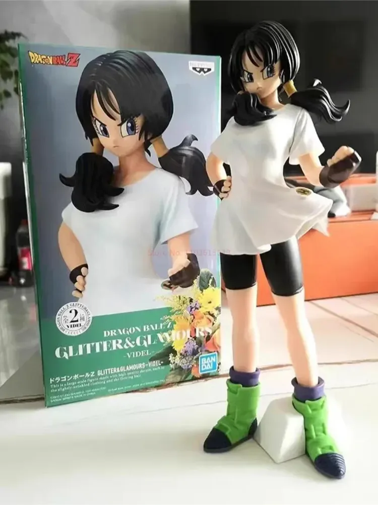 25cm Original Dragon Ball Z  Videl Figure Banpresto Glitter Glamours Pvc Model Ornament Style Kawaii Figurine Collection Gifts