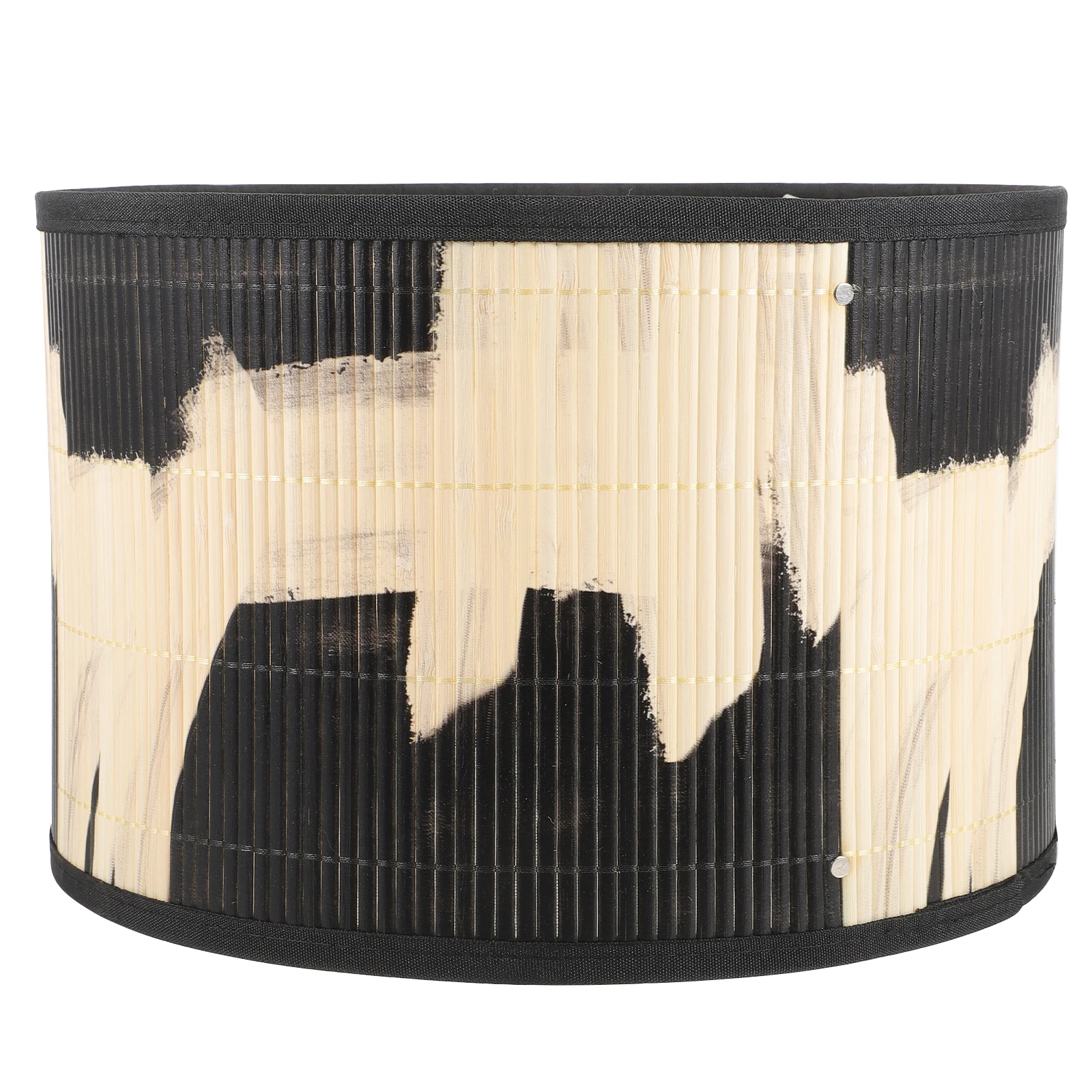 

Bamboo Lampshade Large Black Pendant Woven Drum Chandelier Rattan Basket Floor Stay Lighting Accessories Bamboo Lamp