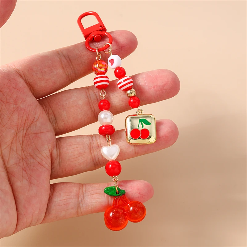 Modische Frucht-Kirsch-Schlüsselanhänger, Emaille-Herzanhänger, Schlüsselringe für Damen und Herren, Autoschlüssel, Handtaschen-Schlüsselanhänger, Accessoires, DIY-Geschenke – Detail 32