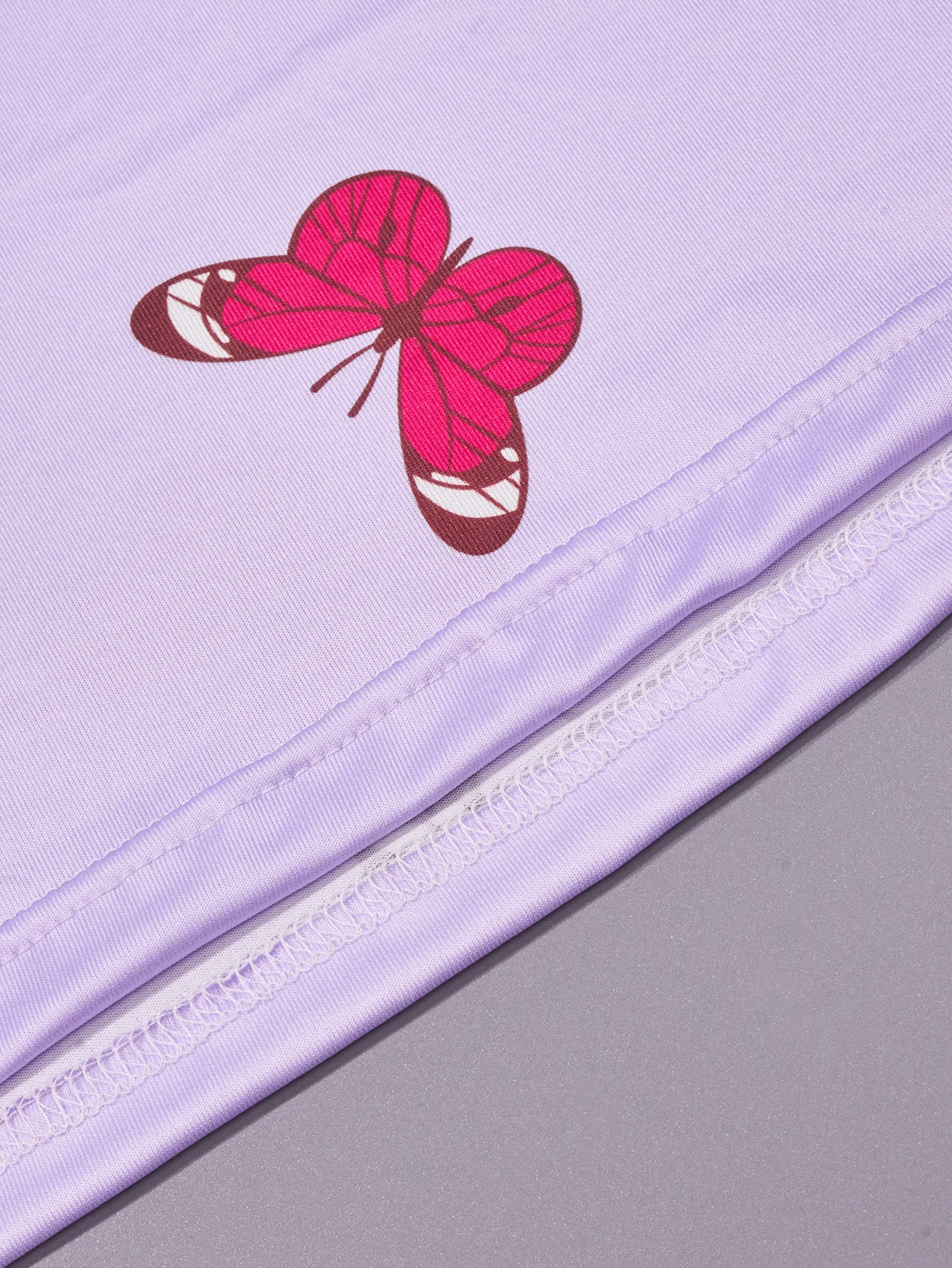 Large size ladies pajamas summer cover round neck butterfly print short-sleeved knee skirt home wear