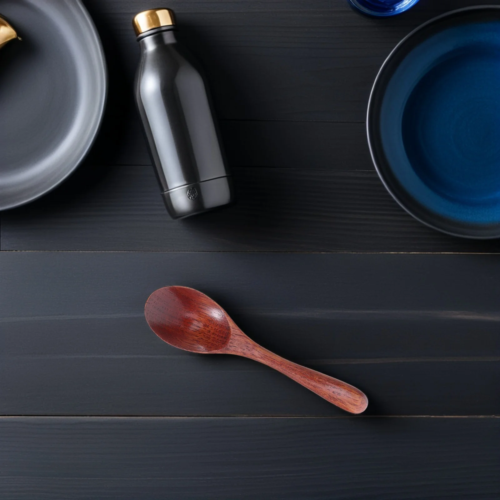 

5pcs Japanese Wood Spoon Long Handle Soup Serving Spoons For Coffee Tea Honey Dessert Ramen Stirring Kitchen Tableware