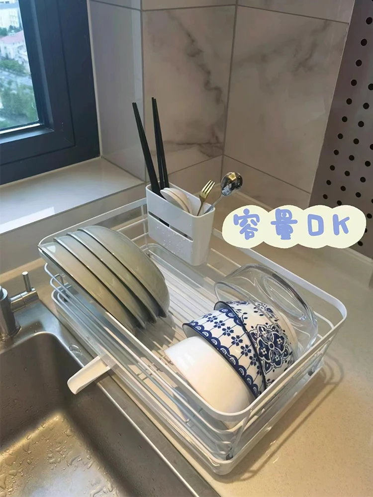 

Kitchen Drain Basket Sink Storage Ra Multifunctional Bowl Di Draining elf Modern Simple Sle Metal Bowl Plate Organizer
