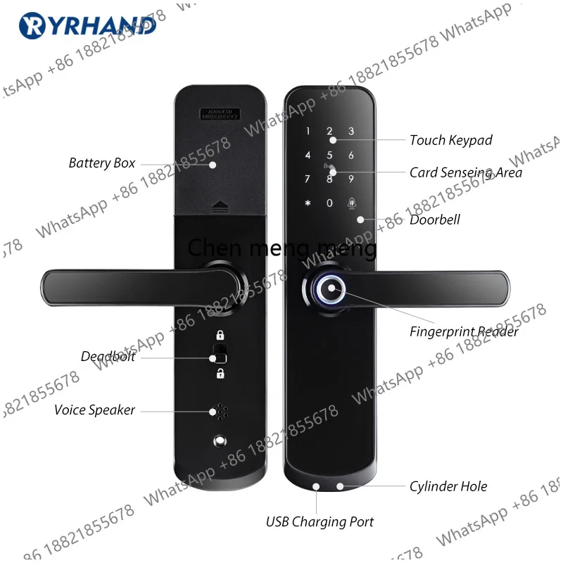 Electronic Lock Waterproof Biometric Fingerprint Door  Bluetooth Digital Keypad Door  lock App Smart Lock