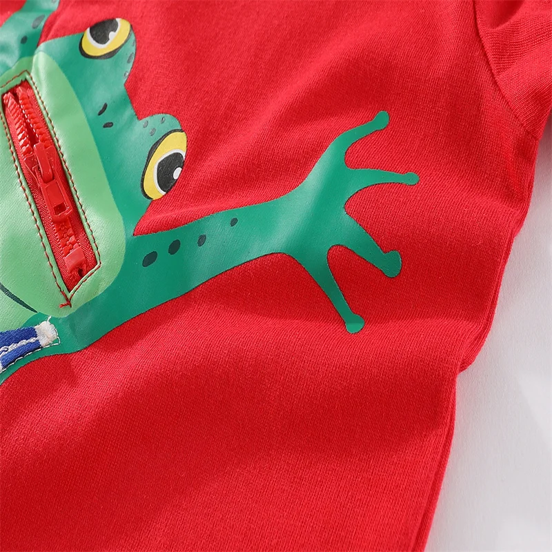 3-12 Years Boy T shirts Long Sleeve Frog  Applique Cartoon Hot Selling Baby Striped Brand Fashion Boy T shirt Boys Tops & Tees