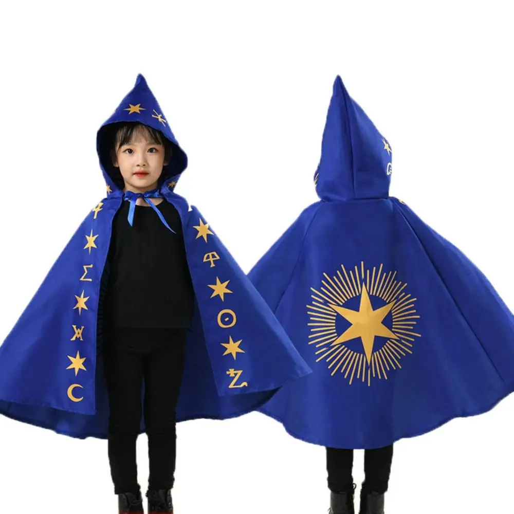 Anime Childern Halloween Costumes Hoodie Wizard Kids Witches Robes Performance Outfit with Hat Halloween Cosplay Cape Carnival