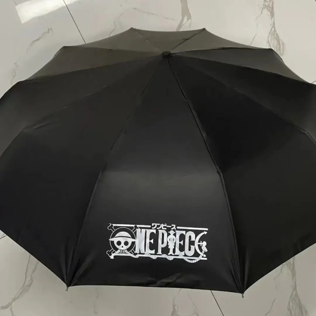 New Anime One Piece Peripheral Umbrella Folding Automatic Sun Protection Umbrella Cartoon Personality Creative Boy Holiday Gift