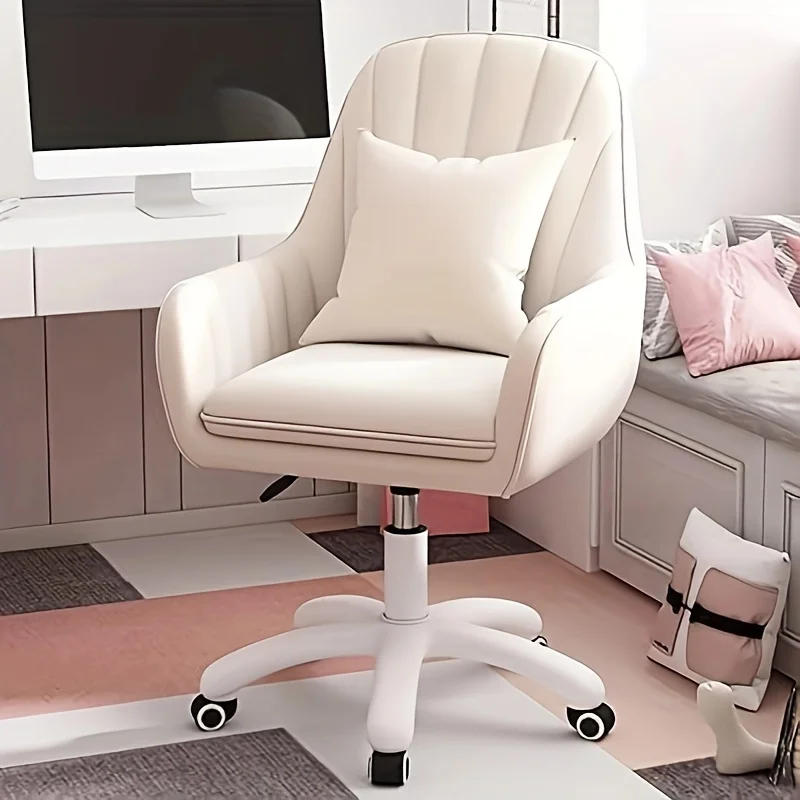 

1pc Ergonomic Computer Chair With Mid-Back Upholstered Modern Tufted Computer Task Chair Swivel Height Adjustable Velvet Accent Chair For Home, Office
