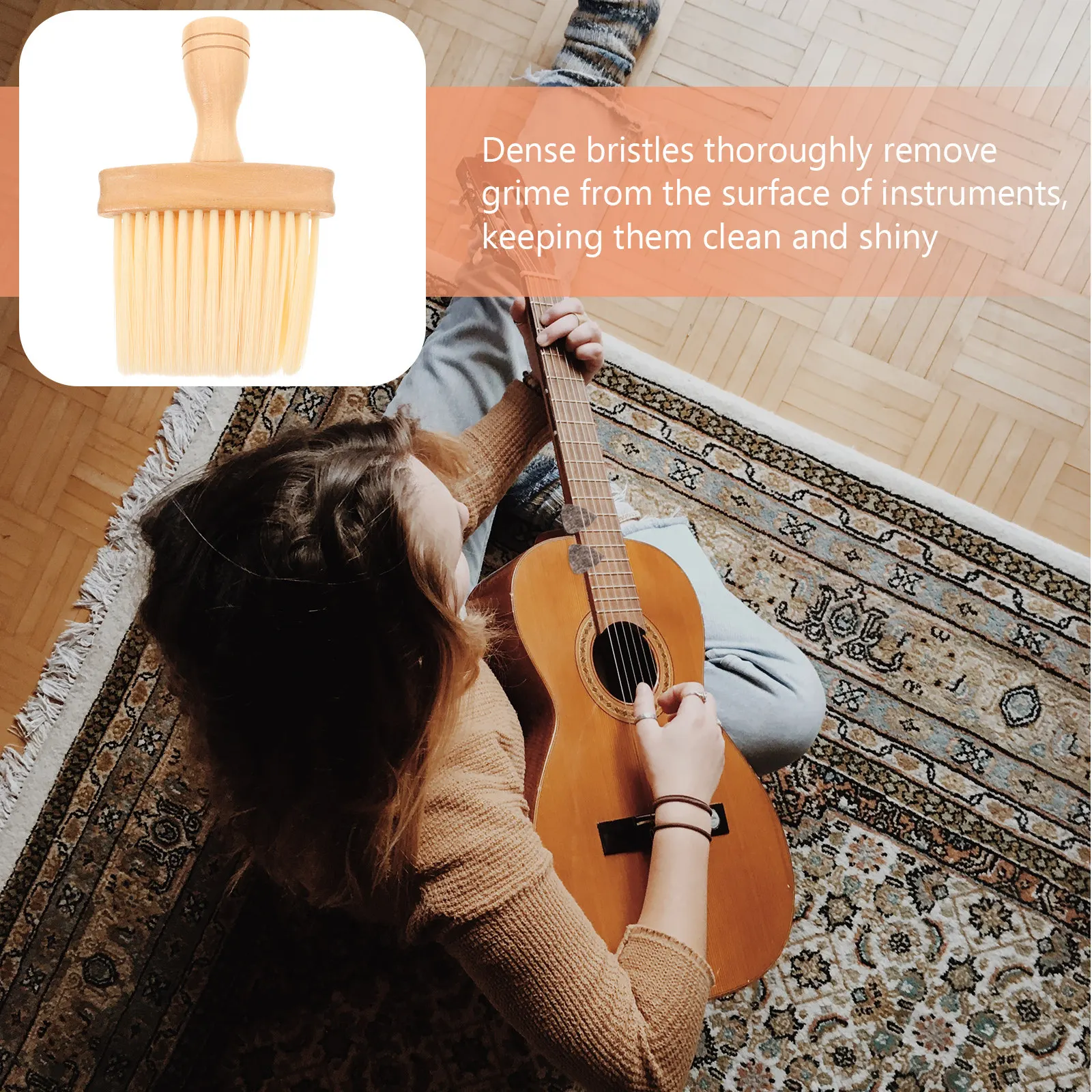 Kit de 6 Cepillos de Limpieza para Múltiples Instrumentos, Suaves con las Cuerdas, Versátiles para Guitarra, Piano, Ukelele, Flauta, Violín, Saxofón, Eliminan el Polvo