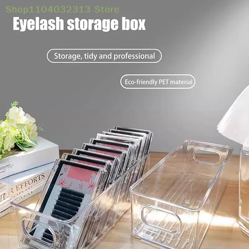 1PC Transparent Eyelash Storage Box Makeup Organizer False Eyelashes And Glue Pallet Holders for Eyelash Extension Grafting
