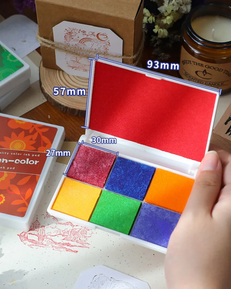 7 Colors Water-based Sponge Ink Pad Children Fun DIY Graffiti Finger Painting Colored Printing Mud Rubber Stamp Colored Ink Pads