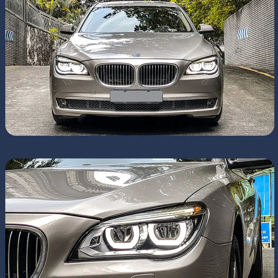 

Автомобильные светодиодные фары в сборе для BMW 7 серии F01 F02 2009-2015, автоматические противотуманные фары DRL, стоп-сигналы поворота Plug and Play