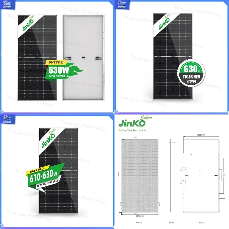 JKM595N-78HL4-V JKM605-625N-78HL4-BDV N Type Solar Panel 595W 605W 625W Double Glass Half-Cut Bifacial PV Module for Rooftop
