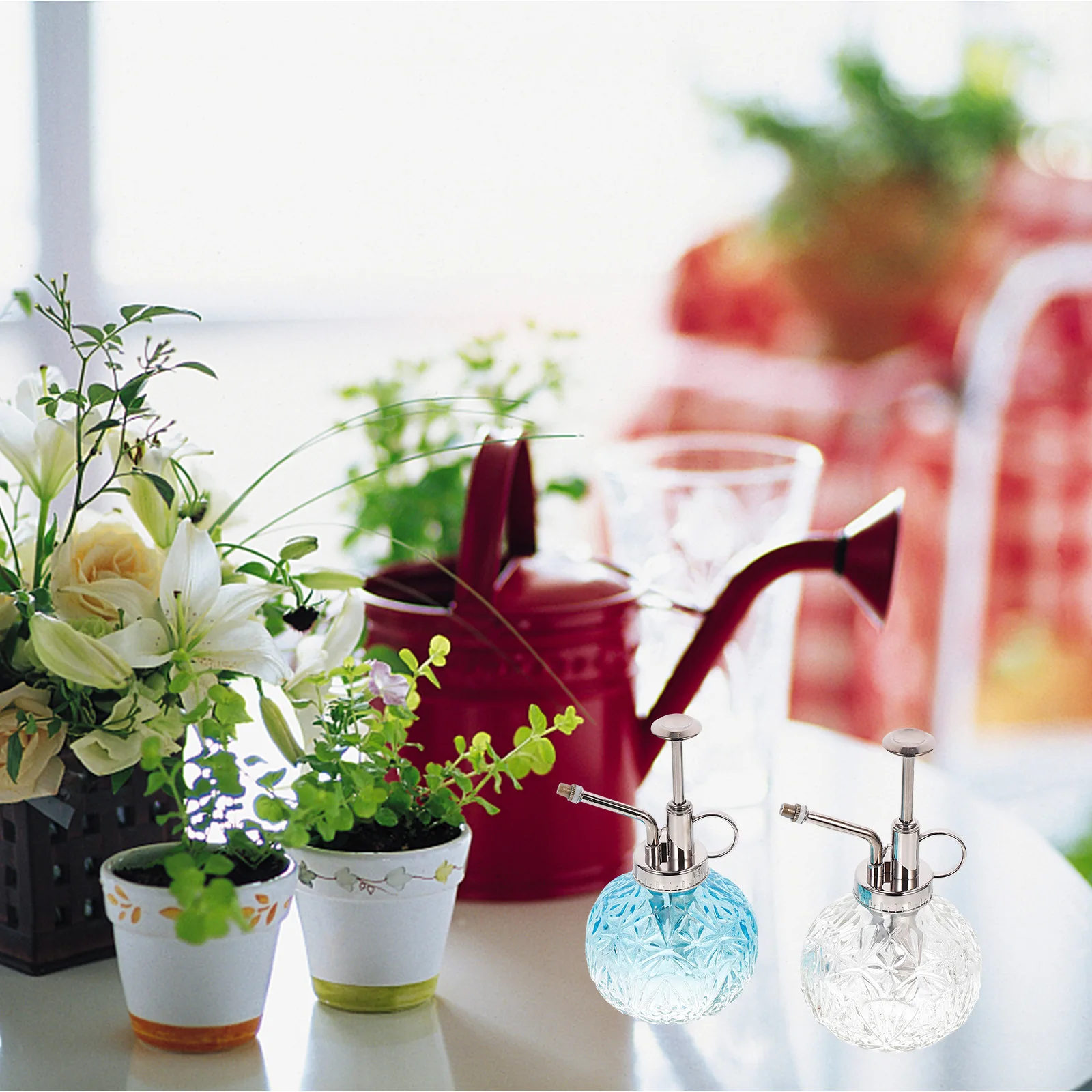 

2Pcs Glass Watering Spray Bottle Vintage Glass Water Can for Indoor Outdoor Plants Flowers Garden Bonsai Succulents Sprayer