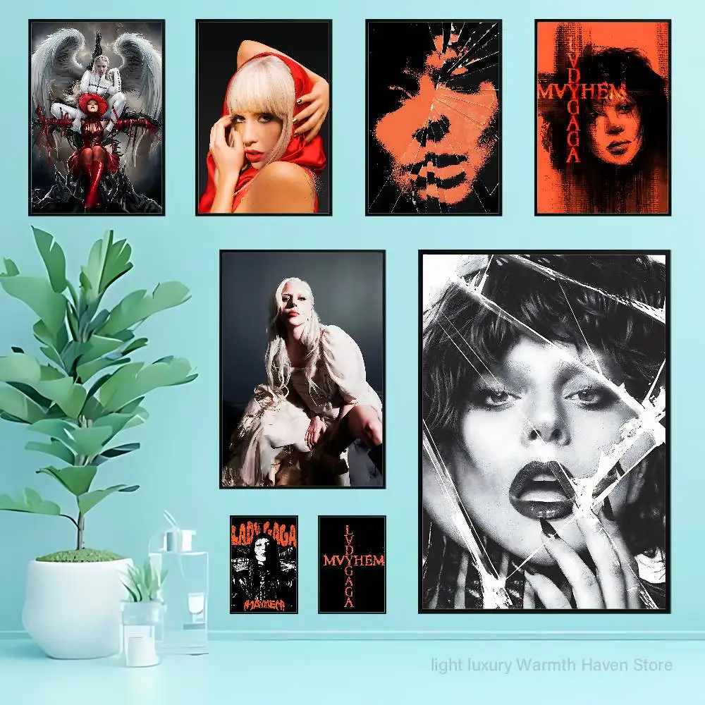

L-Lady G-Gaga Mayhem Poster Fancy Wall Sticker for Living room bar retro decorative painting room