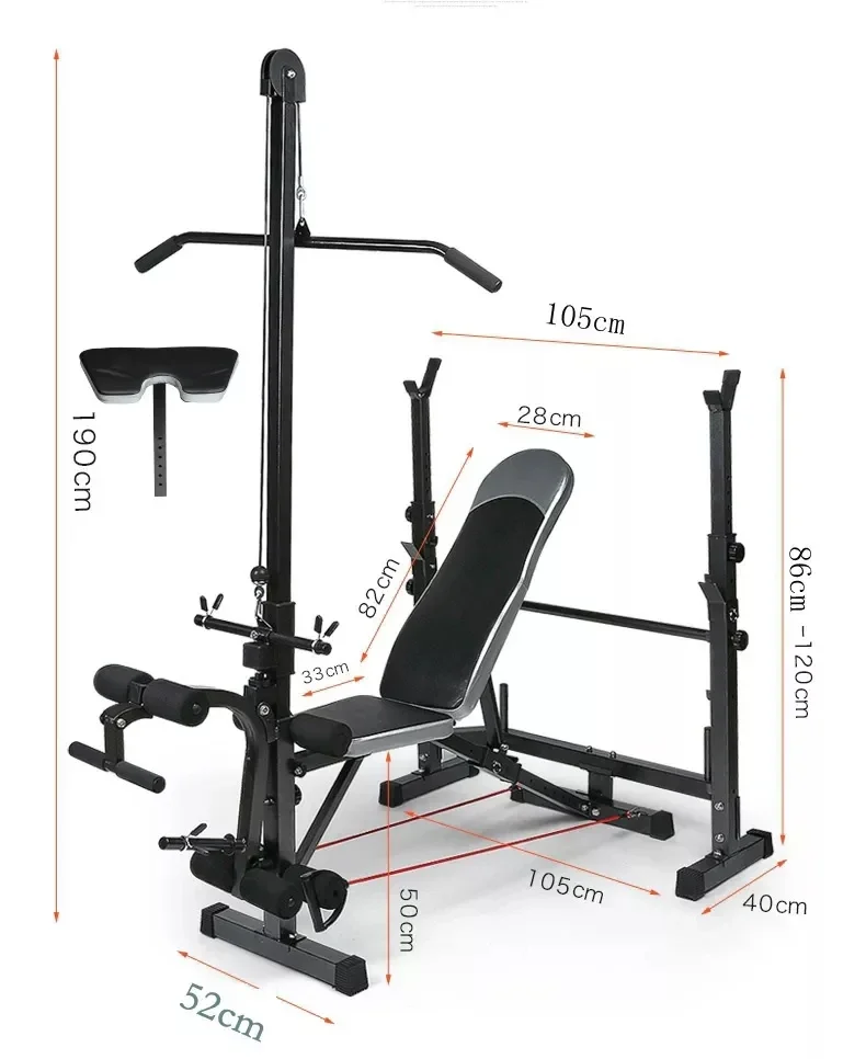 Home Gym Sports Fitness multi-functions Commercial Equipment Weight Bench Set With Squat Stand Power Rack