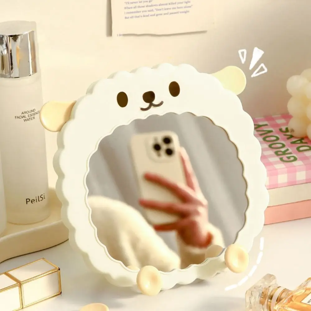 Cosmetische Cartoon Desktop Stand Spiegel Opvouwbare Schattige Schapen Make-Up Spiegel Kawaii Muur Gemonteerde Ijdelheid Spiegel Slaapzaal