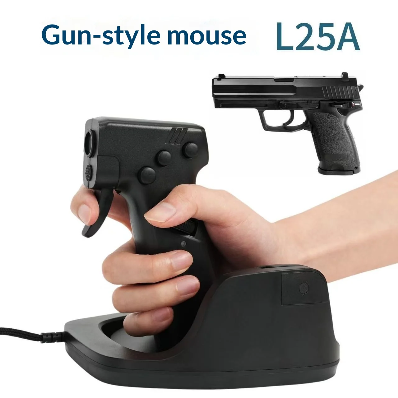 

L25A Gun Mouse FPS Game Pistol Handle Grip Wired Peripherals Pc Custom Gamer Accessories Shooting Mice
