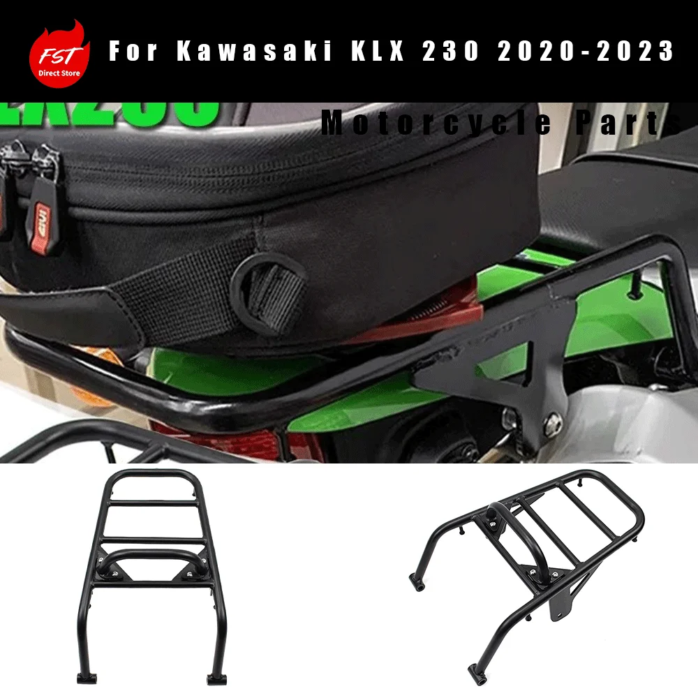 For Aftermarket rear grab rail/spoiler and rear luggage rack for Kawasaki KLX 230 (2020–2023)