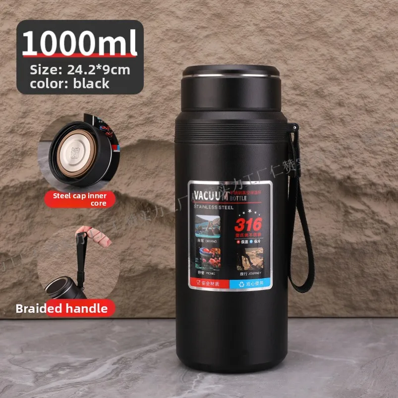 

Ultra-short insulated water cup 316 Stainless steel large diameter thermos cup wide mouth tea making business outdoor