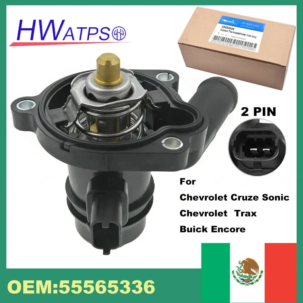 Fits Chevrolet Cruze Trax Aveo Opel Astra Adam Corsa D Mokka 11-15 Engine Coolant Thermostat 55579010 55593034 131010 55565336