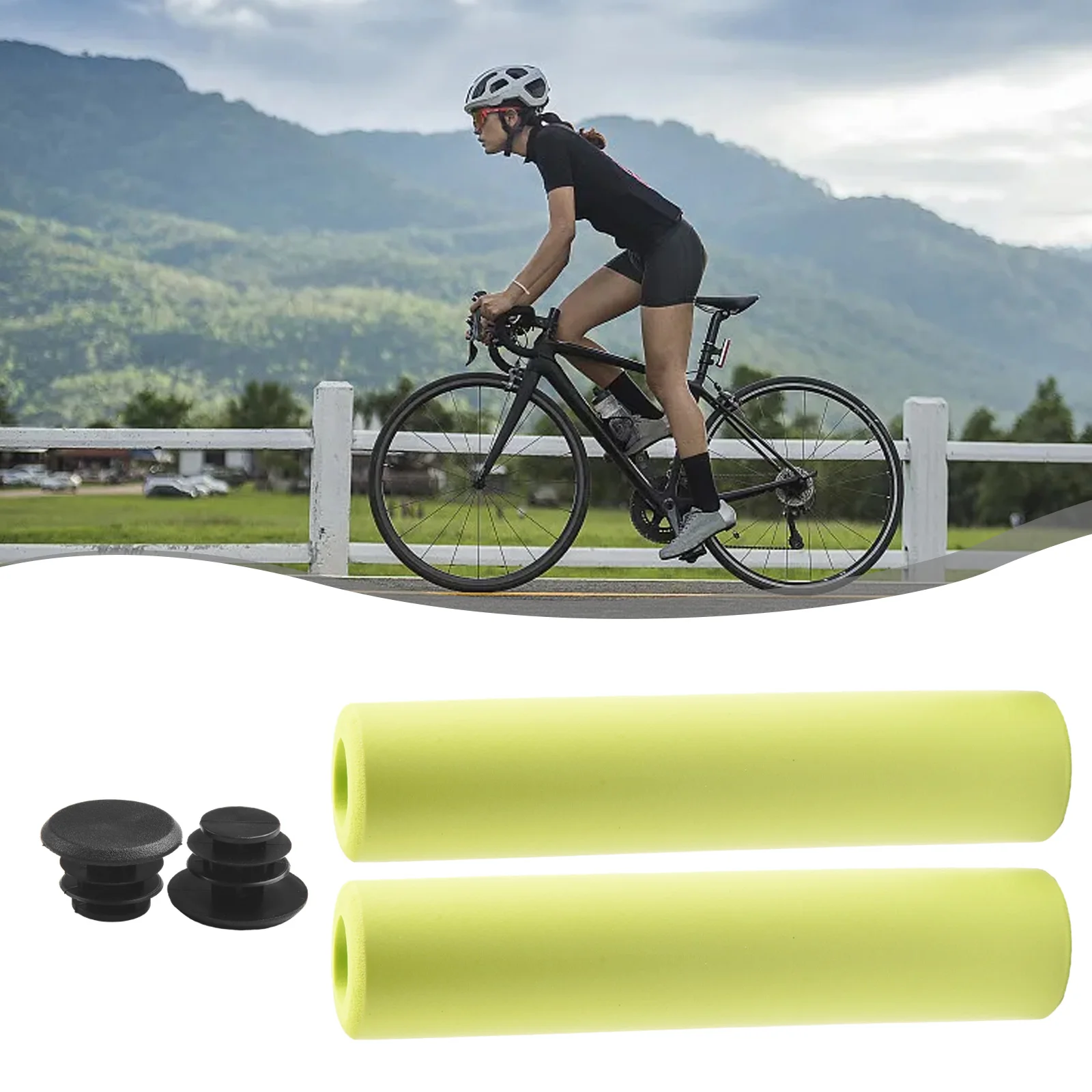 1 paar Fahrrad Griff Bar Griffe Abdeckung Weiche Schaum Silikon Schwamm Griff Bar Griffe Lenker Abdeckung Fahrrad Fahrrad Zubehör