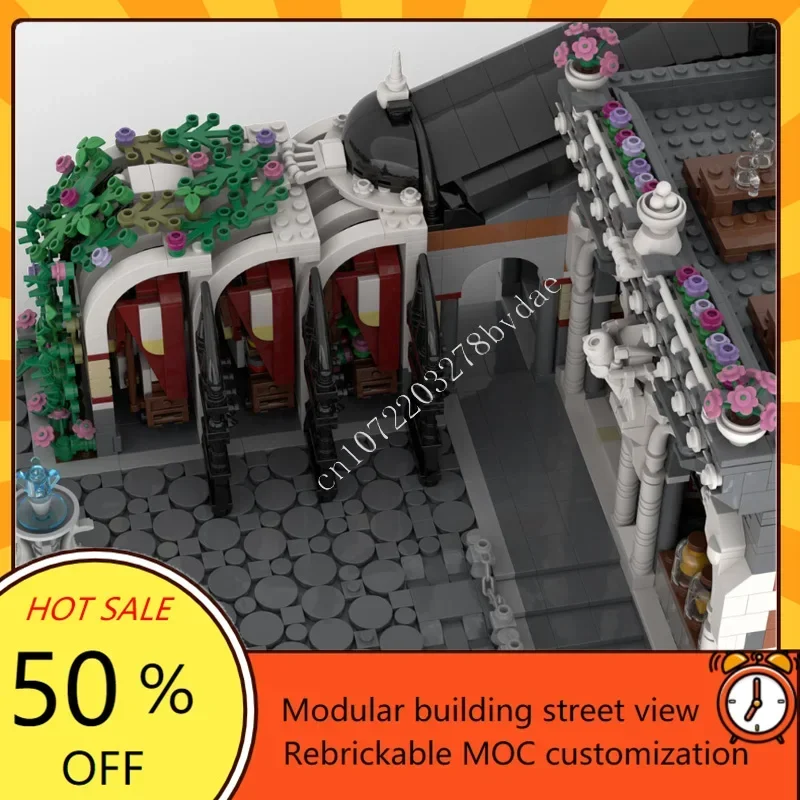 4689PCS Market Square Modular MOC Street View Model Custom Creative Architecture DIY Assembly Educational Toy Puzzle Gift